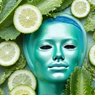 Product image of a new hydrating face mask with botanical extracts.