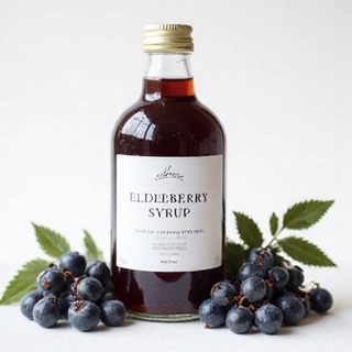 Elderberry syrup bottle