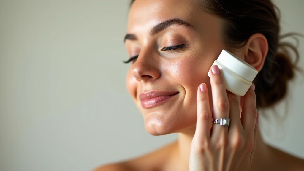 Woman applying natural skincare product