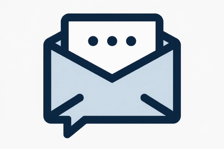 An email icon with a speech bubble, symbolizing feedback and communication